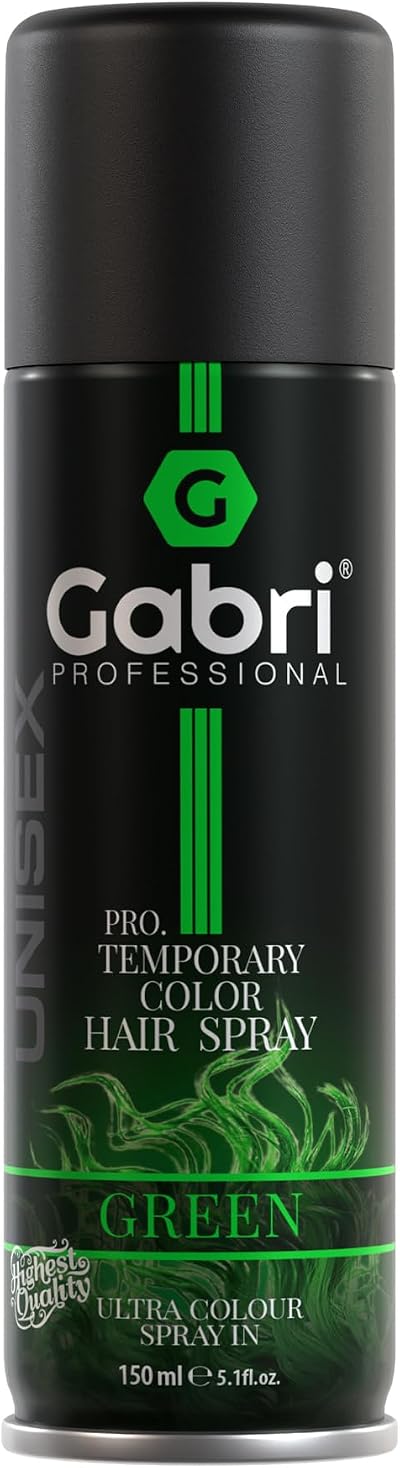 G Gabri Gabri Temporary Hair Colour Spray Green 150ml Shimmer Quick-Dry