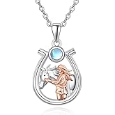 Palpitate Horse Gifts Horseshoe Necklace for Women Dainty Horseshoe Pendant Heart Horse Christmas Jewelry for Women Lovers