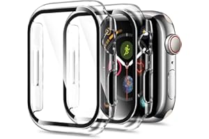 YMHML [2 Pack Compatible for Apple Watch 42mm Series 3/2/1 Tempered Glass Screen Protector with Hard Clear Case, Full Coverage Easy Installation Bubble-Free Cover for iWatch Accessories