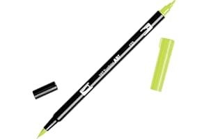 Tombow 56514 Dual Brush Pen Art Marker, 133 - Chartreuse, 1-Pack. Blendable, Brush and Fine Tip Marker