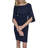DKNY Womens Tulip Sleeve Mini Sheath Dress
