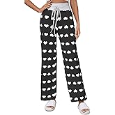 Crexomi Women Pajama Pants Comfy Lounge Wide Leg Casual Stretch Palazzo Drawstring Pj Bottoms Pants S-3XL