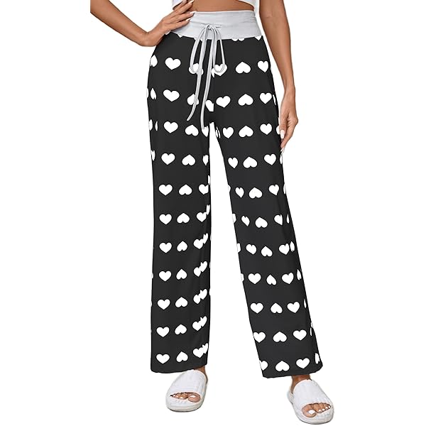 ★AEAE★ 【送料0/関税0】PAJAMA LOUNGE PANTS 2色 Amazon.com: FEQO 2 Pack Women's Lounge Pants Wide Leg Yoga