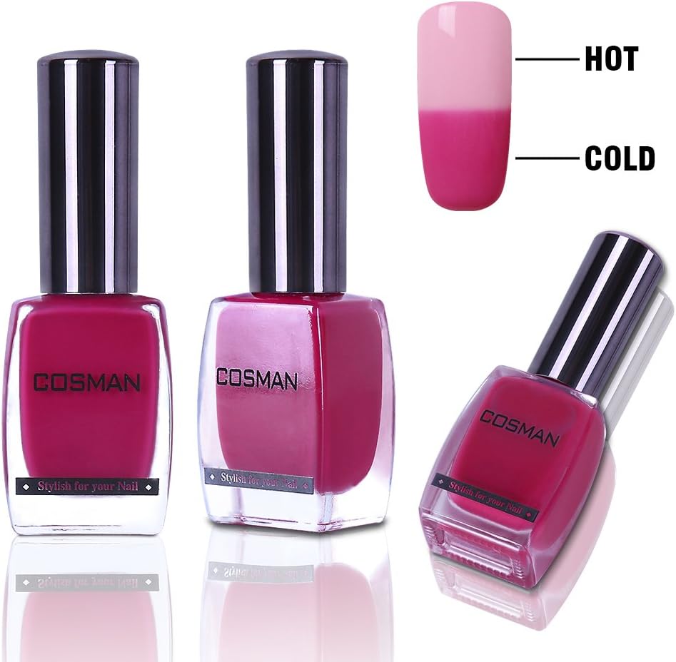 Cosman Temperature Thermal Colour Changing Nail Polish Bright Charming Nail Art Polish Mutil Colour Fashion Long Lasting Manicure Soak-off Lacquer 15ML 15008