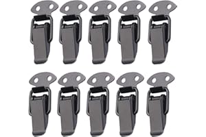 Black Spring Hasp, 10 Pcs Stainless Steel Spring Hasp, Toggle Latch Catch Clamp for Wooden Case Toolboxes, Cabinet Boxes, Dra