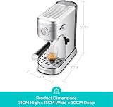 Casabrews CM5418 Espresso Machine 20 Bar Steam Frother 1L Water Tank Silver view 6
