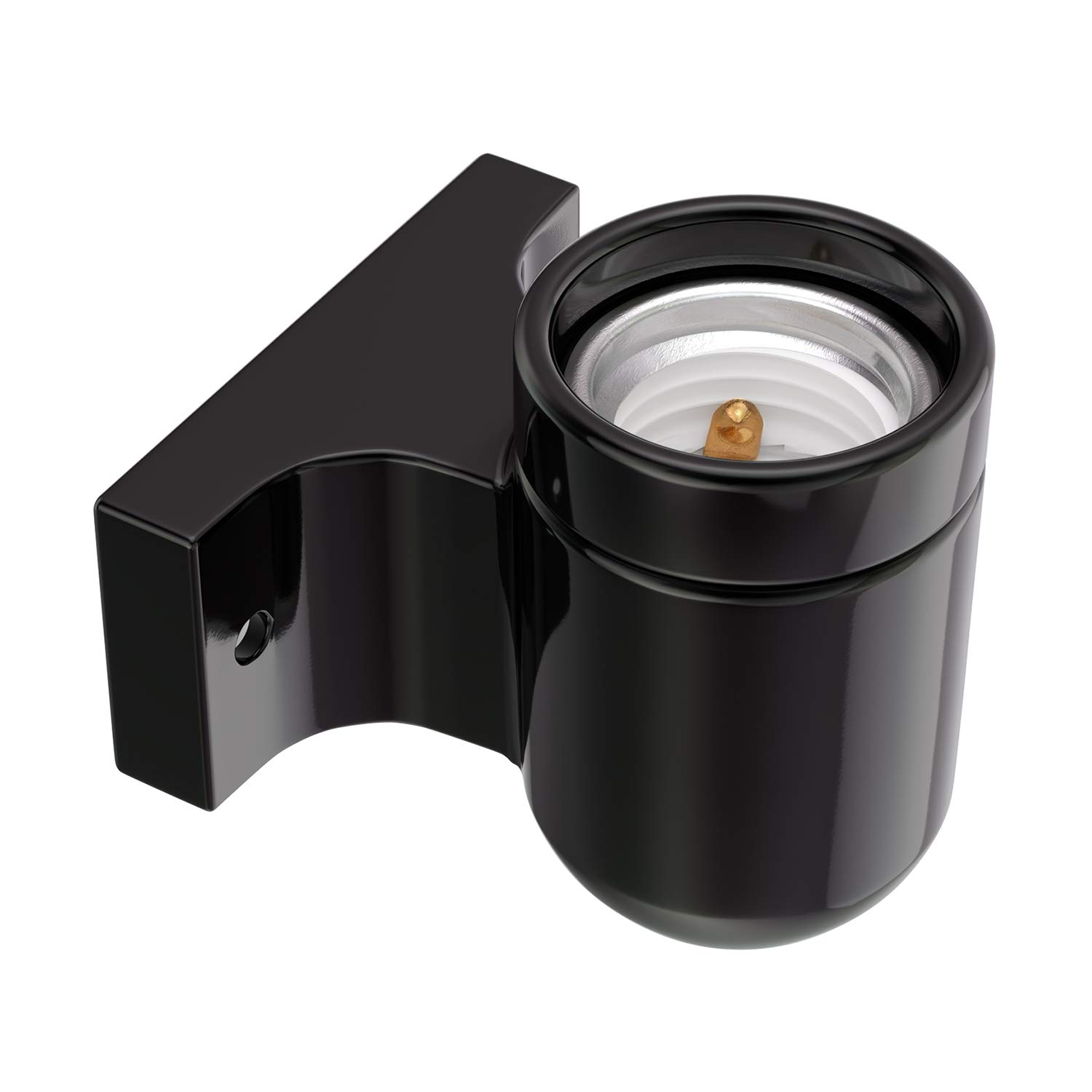 ledscom.de Wall lamp FEL, Porcelain, Black Glossy, Angular, 1x E27 max. 300W