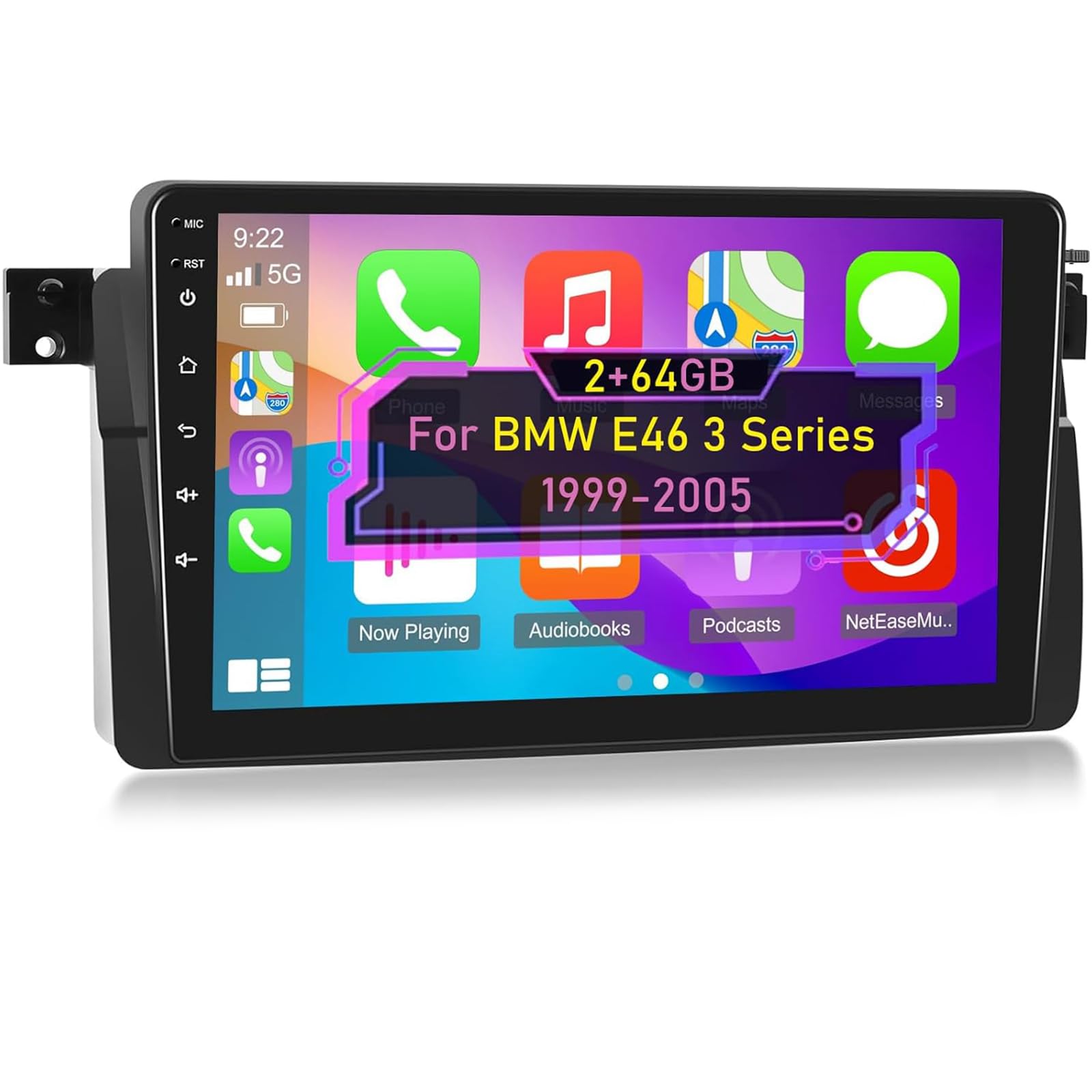 Photo 1 of [2+64G] Android Car Radio for BMW 3 Series 1999-2005(E46) - Wireless Carplay and Android Auto - 9 Inch Touch Screen Car Stereo with Multiple Themes/GPS/WiFi/SWC/Bluetooth + AHD Backup Camera