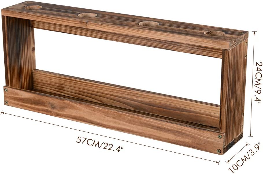 ikkle Ping Pong Paddle Storage Rack Table Tennis Racket Display Wall Mounted Holder for 4 Paddles and Balls Storage in Bar Room, Game Room, Office Break Room, Garage, Bedroom, Home, Rustic Burnt: Sports & Outdoors