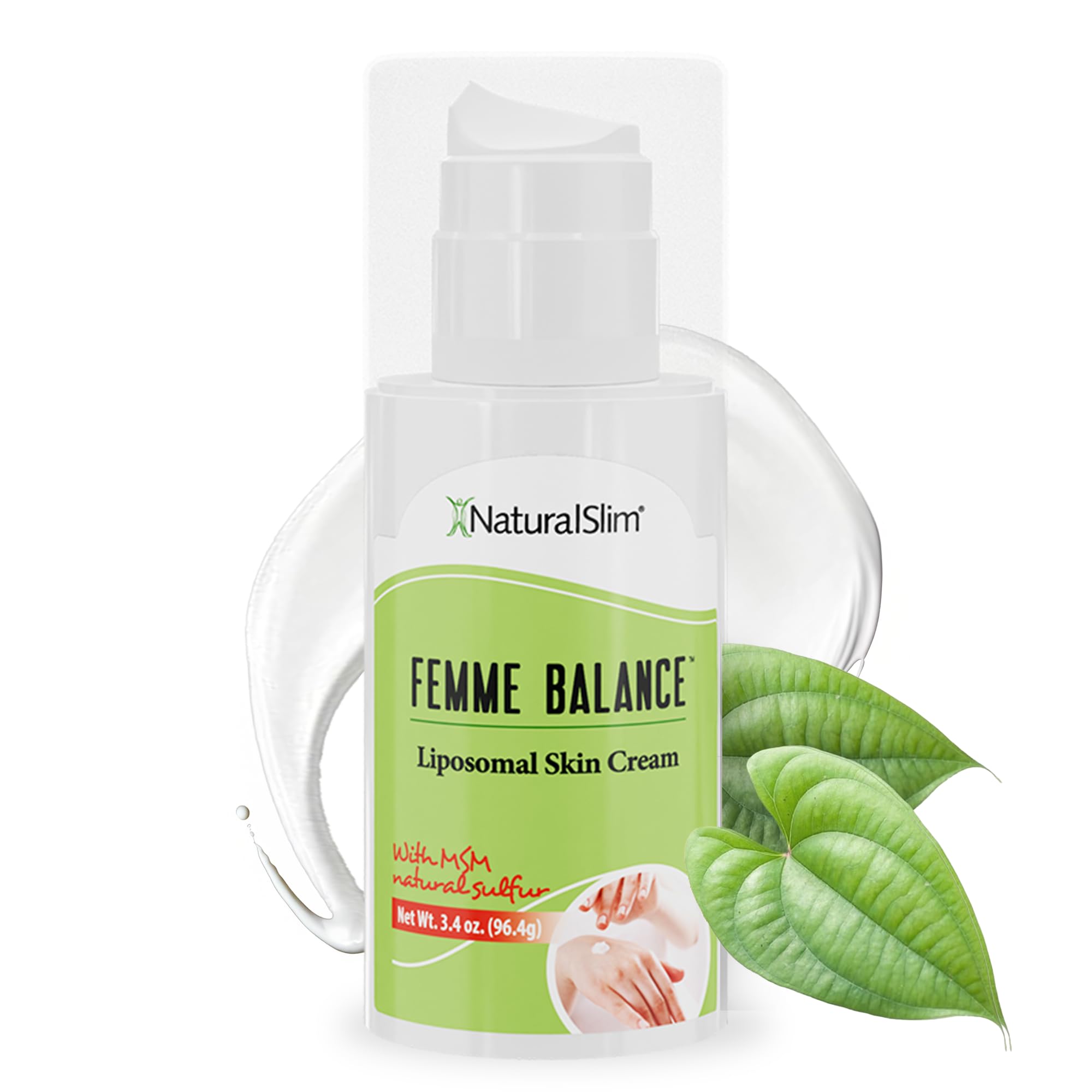 NaturalSlim Femme Balance - Progesterone Cream for Women - Natural Hormonal Balance & Menopause Support Creams for Women's Health - Liposomal Skin Cream - 60 Pumps 3.4 oz