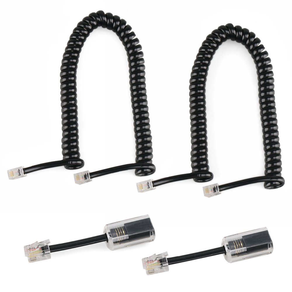 Telephone Cord Detangler, GLE2016 2 Pack Black Coiled