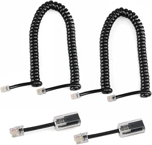 thumbnail image 2 of 2-Pack 360° Detangler Telephone Handset Cord – RJ9 4P4C – 2.8 Inch Rotating Adapter 2 of 2