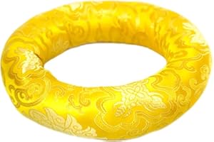 Dharma Guru Cushion Pillow for Tibetan Singing Bowl (Yellow, 3 Inch)