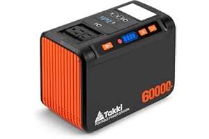 Takki 250W Portable Power Station 222Wh Camping Backup Lithium Battery with Pure Sine Wave AC Outlet 110V Solar Generator for Camping CPAP Home Use Backup Emergency Laptop