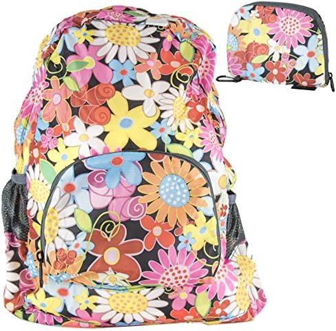 Twiga Trends Durable Lightweight Packable Backpack, Water Resistant Foldable Daypacks in Fun Prints & Colors
