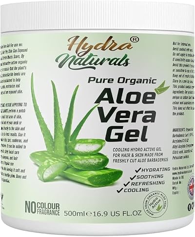 Hydra Naturals 100% Pure Organic Aloe Vera Gel 500ml Freshly Cut Aloe