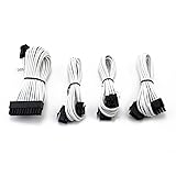 XSPC Premium Sleeved ATX Extension Cable Kit, White