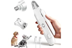 CATPICK CARE 2-in-1 Dog Nail Clippers & Cat Nail Clippers Trimmers for Large Medium Small Dogs Cats Claw Trimmer Quick Sensor and Safety Guard USB Rechargeable with 2 LED Lights Dogs Nail Trimmer (White)