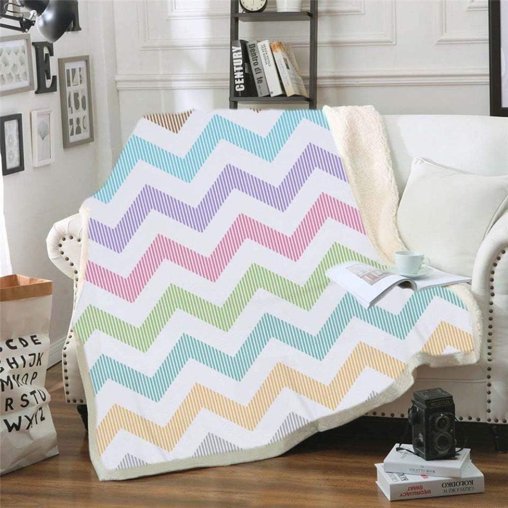FDDSSYX Printed Throw Blanket,Geometric Ripple Printing Square 3D