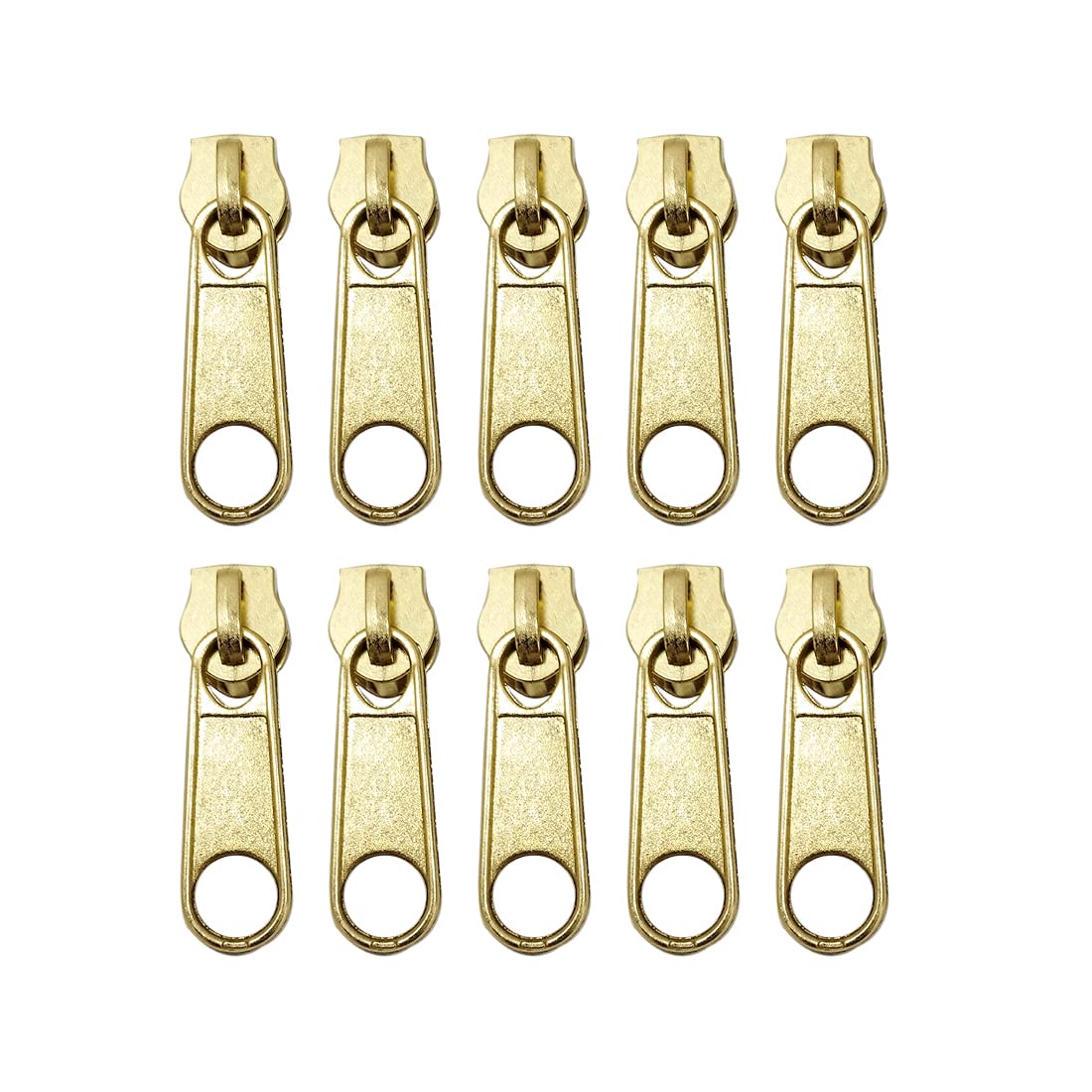 132 Metal Sliders for Nylon Zipper, Free Zipper Slider #3, Zipper Puller to Repair or Mount a Zipper, Gold Sliders, (#3, 999) — image 1