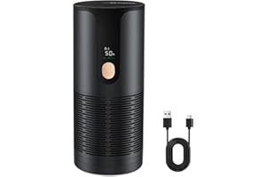 Arint Mini Car Air Purifier-4 Layer Filtration & LCD Display,15dB Quiet,Cordless True HEPA Portable Small Air Purifier,Filters 99.97% of Smoke/Dust/Pet Odors,for Cars/Office/Travel