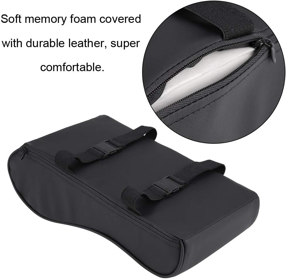 KIMISS Almohadilla de Reposabrazos universal de cuero [Espuma de memoria] - Estera auto del amortiguador - Cubiertas con bolsillo para celular: Amazon.es: Coche y moto