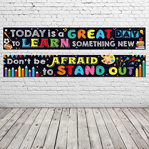 2 Pack Inspirational Classroom Banner for Teacher Positive Banner