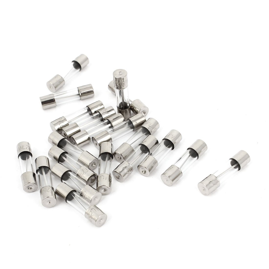sourcingmap AC 250V 20A Quick Blow Acting Type Glass Tube Fuses 5mm x 20mm 20 Pcs