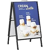Noliven 24"x36" A Frame Sign Holder,Heavy Duty Double-Sided Sandwich Board Sign Outdoor, Slide-in Sidewalk Signboard Holder, 