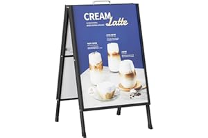 Noliven 24"x36" A Frame Sign Holder,Heavy Duty Double-Sided Sandwich Board Sign Outdoor, Slide-in Sidewalk Signboard Holder, 