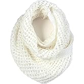 Scarfand's Lacy Knit Patterned Cowl, Infinity Loop Scarves, with Sequins