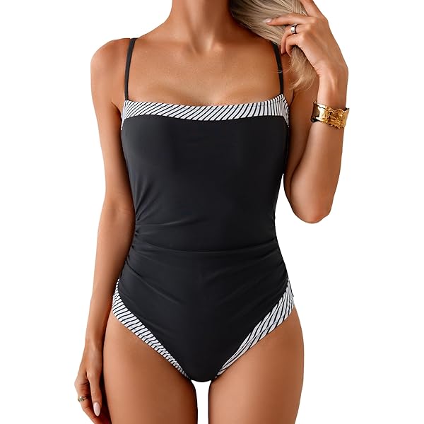 TODOZO One Piece Swimsuit Women Tummy Control Swim Suits For Women 2025 Trendy Womens Swimsuits Ruched Slimming Bathing Suit Vintage Retro Swimwear S Xxl - View #5