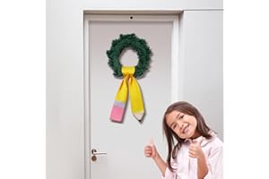 CraftyDream Pencil Wreath Sash for Front Door Yellow Teacher Appreciation Door Pencil Monogram Satin Wreath Sash for Party Supplies