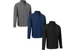 GYART Long Sleeve Polo Shirts for Men's Performance Dry Fit Golf Tactical Long Sleeve Shirt for Men with Collar