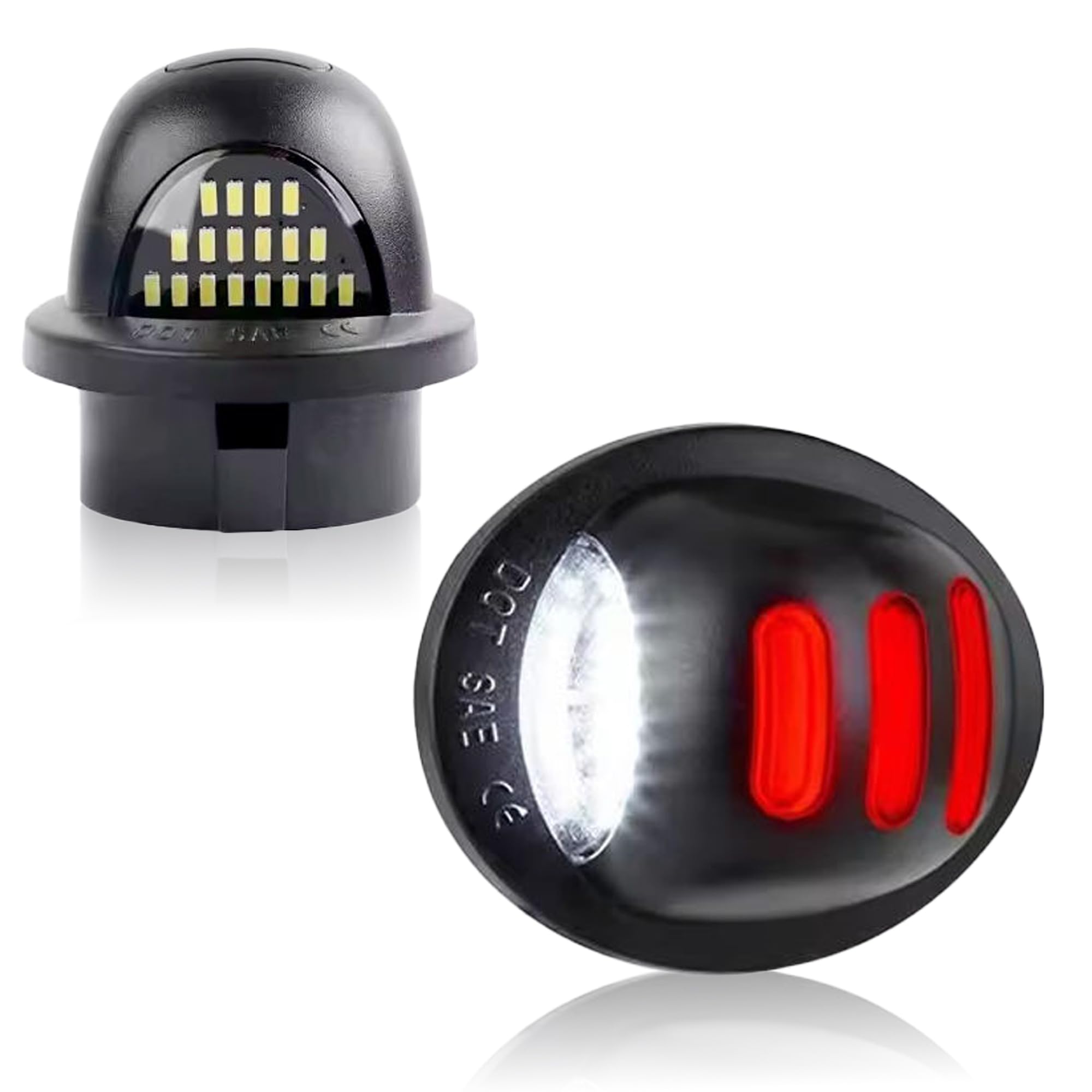 Photo 1 of OTnhaee 2 pcs Error Free LED License Plate Light For Ford F150 F-150 Raptor 2015-2018 Car Number Plate Lamp Clear Lens White 6000K (For f150 wihte+red)