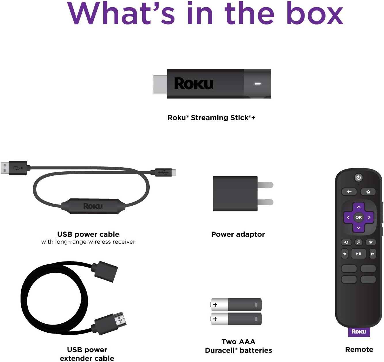 Roku Streaming Stick+ | HD/4K/HDR Streaming Device with Long-range Wireless and Voice Remote with TV Controls: Electronics
