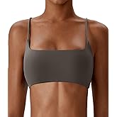 Comper Women's Sports Bras Wirefree Racerback Workout Bras Sexy Thin Straps Yoga Sport Bras with Removable Pads