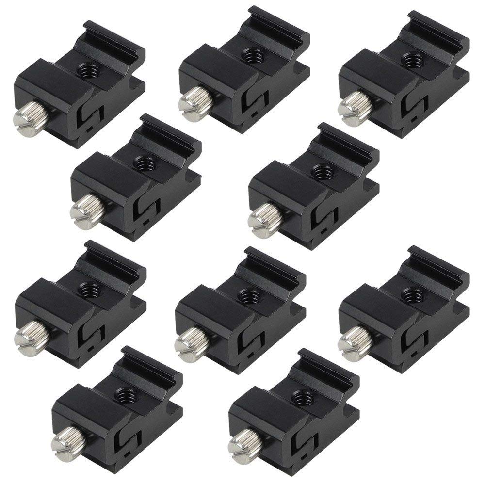 MENGS 10Pcs 360 Degree Universal Cold Flash Hot Shoe Bracket Lamp Holder 1/4 Inch Screw Adapter Mount