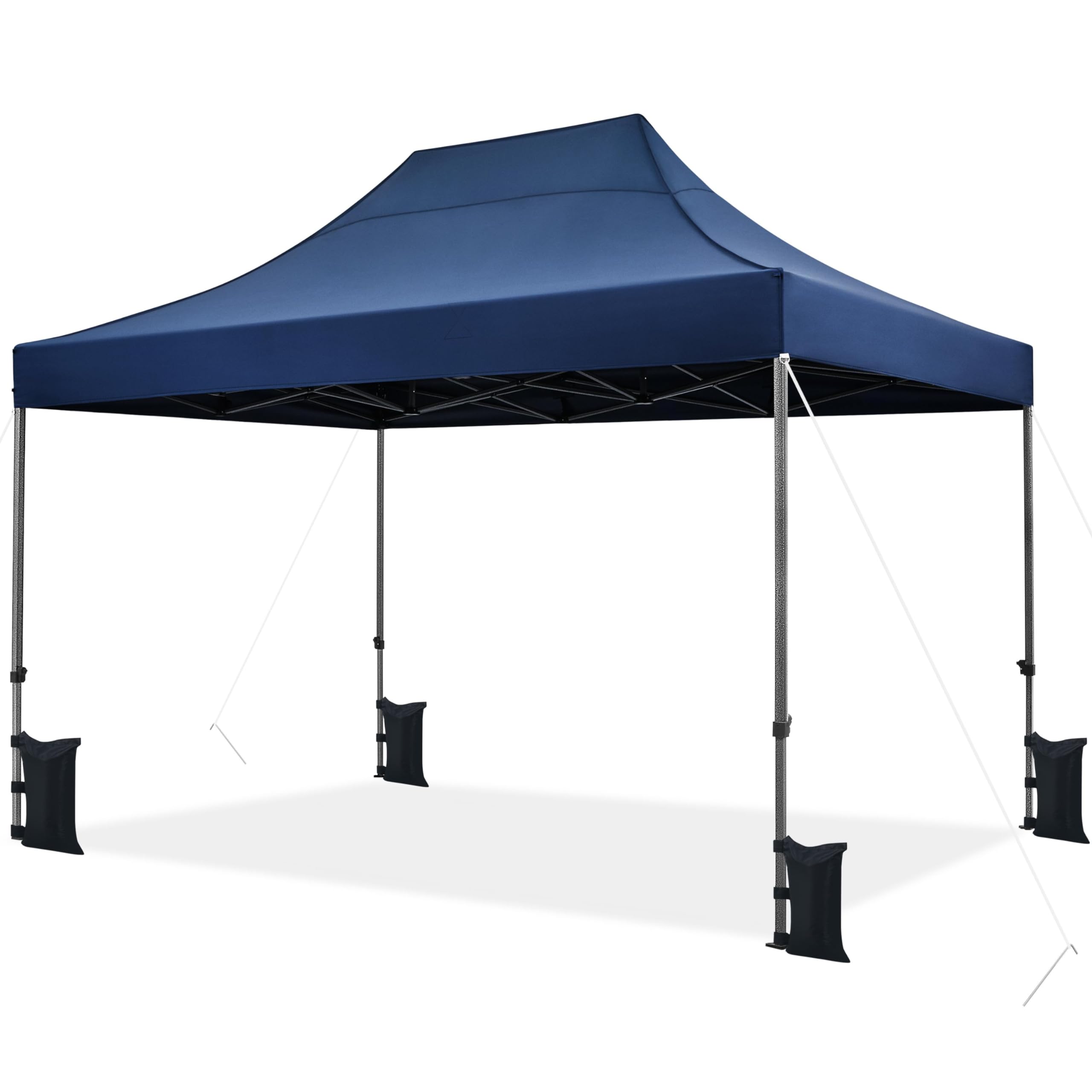 Photo 1 of Yaheetech Heavy Duty Pop Up Canopy Tent, 10x15 Commercial Instant Shelter Tent, Outdoor Adjustable Canopy with Wheeled Bag, 4 Sandbags & 8 Stakes, Navy Blue