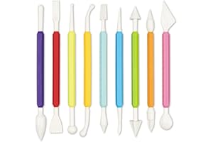 9PCS Clay Tools for Kids& Adults, Luney Plastic Air Dry Clay Tools Kit, Double-Head Clay Sculpting Tools for Pottery, Crafts, Baking, Carving, Modeling, Shaping(Assorted Colors)