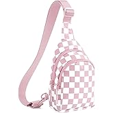 Checkered Sling Bag for Women Small Backpack Crossbody Chest Bag Fanny Packs Purses