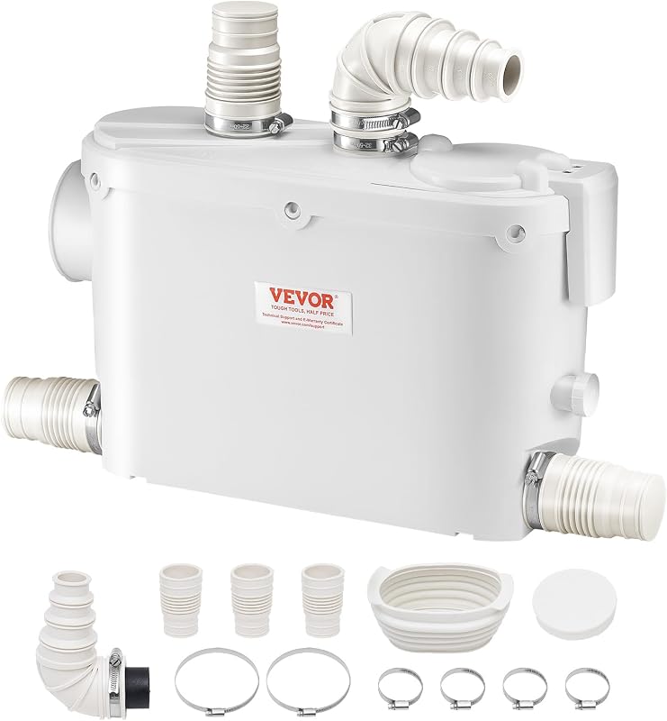 Trituratore WC Scarico Bagno Pompa Trituratore per WC 500W 3 Entrata
