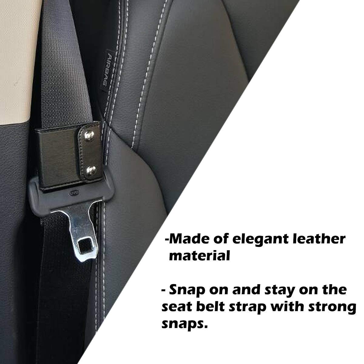 PU Leather Seatbelt Locking Clips Comfort Universal Auto Shoulder Neck