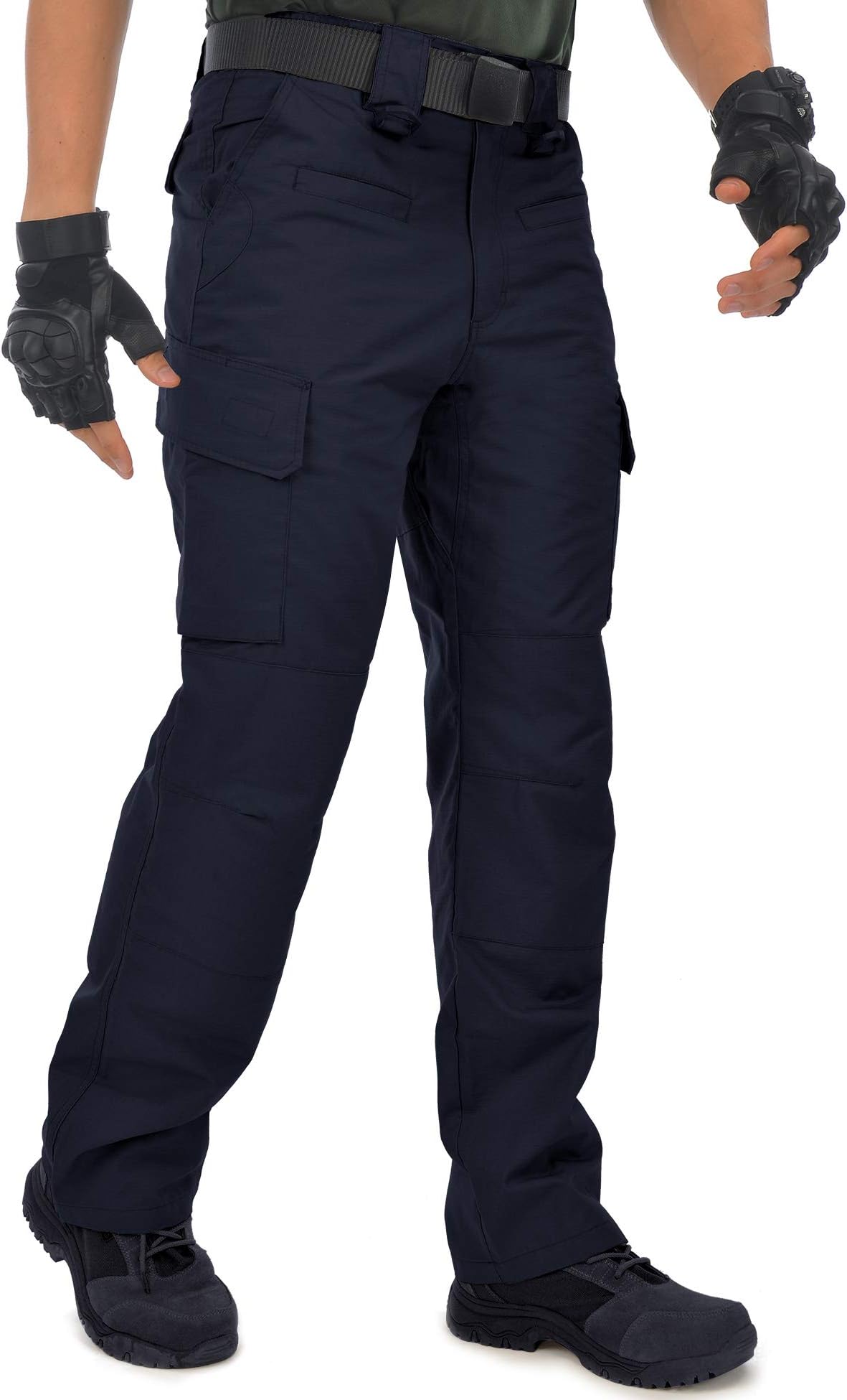 Men's Waterproof Tactical Trousers Ripstop Outdoor Work Cargo Pants with Elasticated Waist for Hunting Hiking