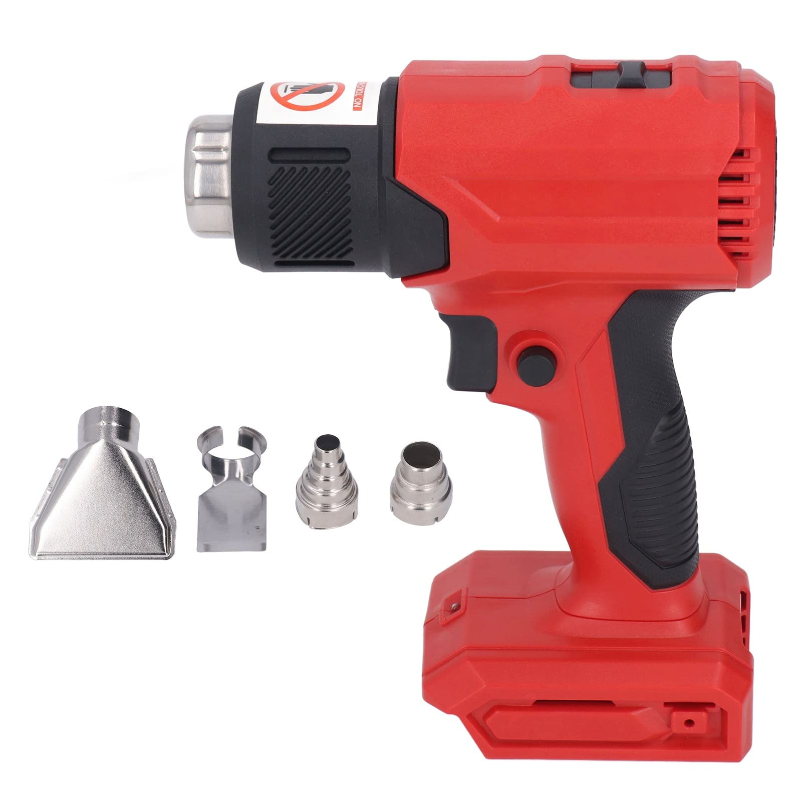 SEAFRONT Cordless Heat Gun Hot Air Gun Portable Handheld Adjustable Temperature Rechargeable Heating Machine with 4PCS Nozzle (Red)