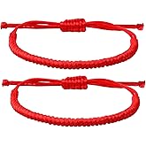 YIHOON Set of 2Pcs Red String Bracelet for Women Men Teens,Handmade Lucky Protection Couple Matching Bracelets Adjustable Kabbalah Evil Eye Tibetan Red Bracelet Friendship Gift