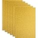 Christmas Glitter Heat Transfer Vinyl HTV for T-Shirts 10 x 12 Inches 6 Sheets (Gold)
