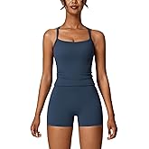 ABOCIW Workout Sets for Women 2 Piece Padded Sports Bra Tank High Waist Booty Gym Shorts Active Yoga Outfits