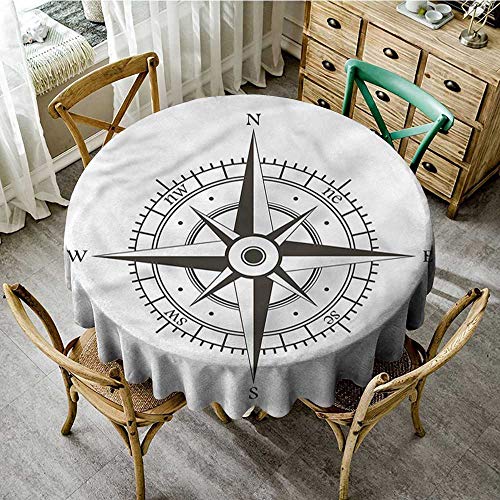 familytaste Compass,Table Cover Easter Navigational Equipment Sea D 70" Outdoor Picnics Round Tablecloth