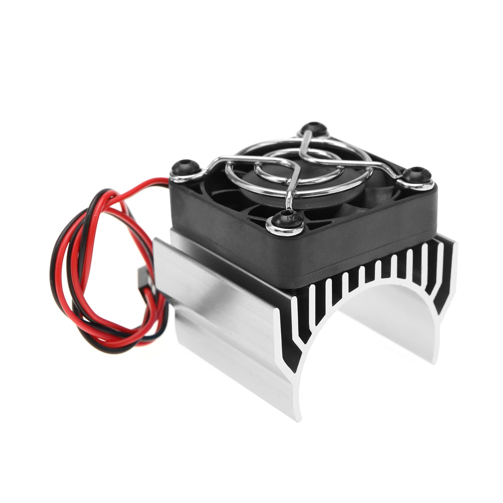 VGOL RC Motor Heat Sink with Cooling Fan for 540 550 3650 3660 RC Model Car Motor Remote Control Car Replacement Part Aluminum Alloy Silver